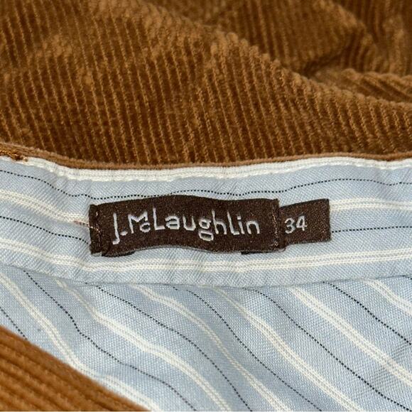 J. McLaughlin Men’s Size 34 x 28 Tan Cotton Corduroy Trousers Pants - Picture 4 of 7